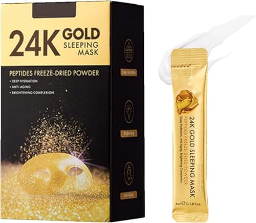 24k Gold Sleeping Mask,Reduces Fine Lines and Cleans Pores Sleep Facial Mask,Anti Aging Peel-Off Mask,for All Types of Skin