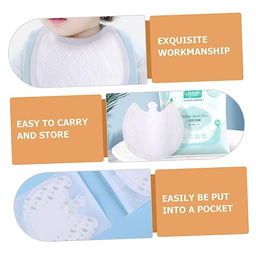 UPKOCH 30pcs Disposable Bibs for Newborns Bibs Soft Non-woven Material for Eating Drooling Gentle2
