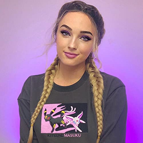 RainaHair 24inch Blonde Double Braided Wig with Baby Hair Dark Roots Ombre Synthetic Lace Front Wig Drag Queen Handmade 2x Twist Braids Wigs for Women Cosplay Everyday Wig