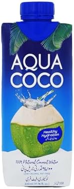 Aqua Coco 100% Natural Coconut Water, Healthy Hydration, 330ML