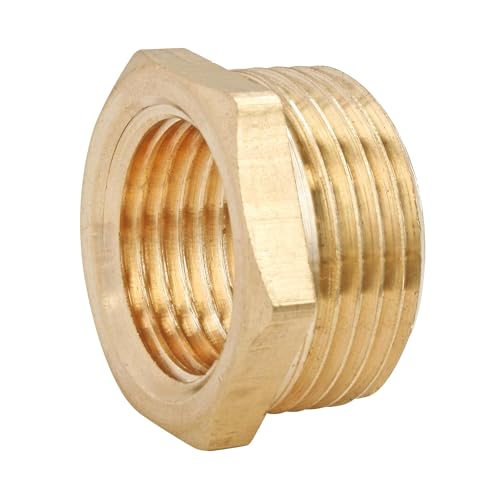 SOMATHERM FOR YOU, Bague réduction laiton brut 6 pans Mâle 15/21 Femelle 12/17 - Raccord durable et résistant à la corrosion pour une installation étanche et adaptable