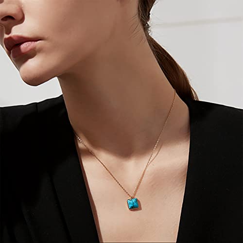 Turquoise Necklaces For Women 18K Gold Plated Adjustable Turquoise Pendant Necklace Gold Turquoise Necklace #TOP2