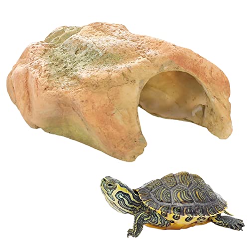 Réptil Rock Hide Cave - Decoração de aquário de esconderijo de peixes peque | Decoração de aquário P