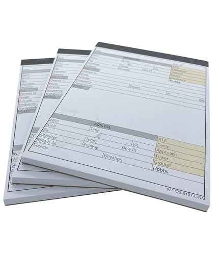 Bloc de notas de aviación estructurado VFR IFR para evitar errores de copia ATC pack de 3 7