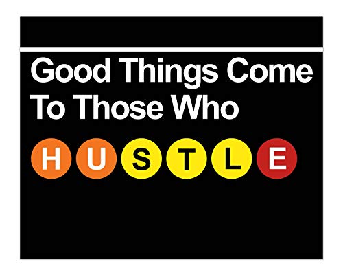 New York City Subway Sign, Subway New York Wall Art, Nyc Wall Art - New York Poster Set, Nyc Subway Sign, Nyc Bedroom Decor - Hustle Grind Motivation - Subway Signs Nyc Set Of 4 (8X10) Unframed #TOP5