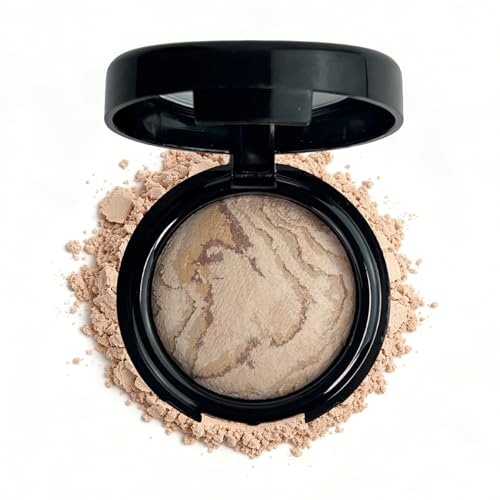 KAPEINE Baked Pressed Powder for Face Makeup Color Correcting Setting Powder Long Lasting Oil Control Finishing Base Makeup Compact Smooth Blurring Powder for Women Everyday Makeup - 01#