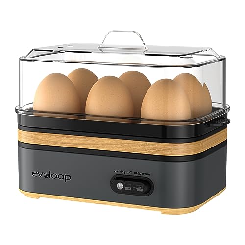 Comparison: Best Electric Egg Poacher 4 Evoloop Rapid Egg Cooker Electric 6 Eggs Capacity, Soft, Medium, Hard Boiled, Poacher, Omelet Maker Egg Poacher With Auto Shut-Off, BPA Free