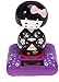 Solar Bobble Shaking Head Dancing Toy Kimono Doll Figures Statue Car Dash Board Ornaments for Car Vehicle Decoration - Purple