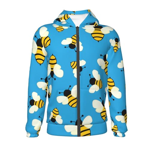 Flying Bees Kid Hoodies Boys Zip Up Sweatshirts Girls Pullover with Pocket2
