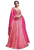 Zeel Clothing Women's Silk Embroidered Semi-Stitched Lehenga Choli with Dupatta (108-Pink-Wedding-Bridal-Latest-Lehenga; Free Size)