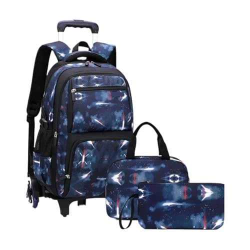 WLIHDB Mochila con Ruedas Mochila con Ruedas for la Escuela Primaria, Secundaria, Mochila for niños, y lonchera, Mochilas Escolares para Hombre Y Mujer(Color A)
