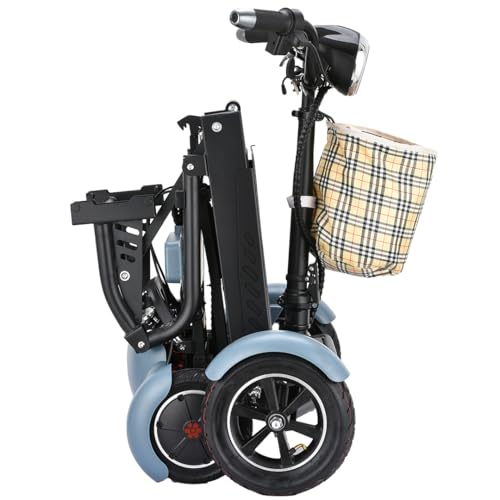 Image of Dragon Mobile EX 4 Wheel Power Scooter with Extended Range (25 Miles), Folds Down for Small Storage Space, 3 Speed Levels with Gas Throttle & Reverse, TSA FAA Compliant Lithium Batteries