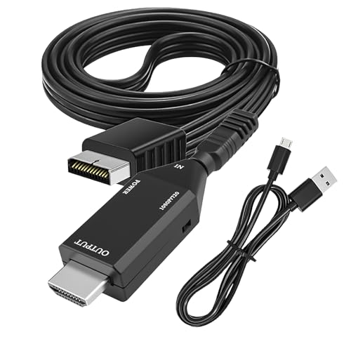 PS1/PS2 to HDMI Adapter Cable,24.4Inch/62cm 1080P HD Video Converter for PS1/PS2 PlayStation Consoles Classic Plug and Play HDMI Adapter Connection for 720P/1080P Output TV HDTV Monitor Projector