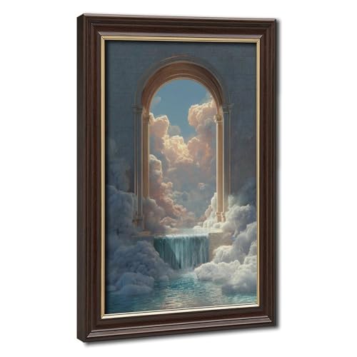 Moonlit Waterfall Dreamscape (5) Canvas Poster Wall Art for Home