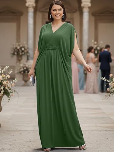Image of KOH KOH Womens Long V-Neck Grecian Goddess Wedding Guest Maxi Dress Gown
