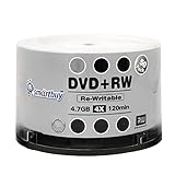 200 Pack Smartbuy Blank DVD+RW 4X 4.7GB 120Min Branded Logo Rewritable DVD Media Disc