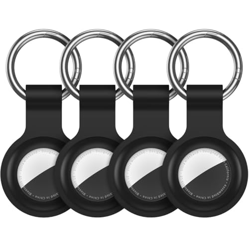 Compatible with AirTag Holder Case Keychain 4 Pack,Silicone for Air