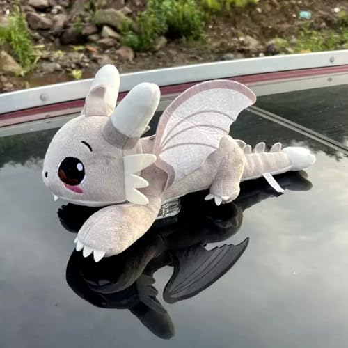 Car Dragons Accessories, Little Flying Dragons Ornament, Dragon Car Roof Decoration with Movable Wings, 13 Inch Automotive Exterior Accessories with Detachable Design (White)