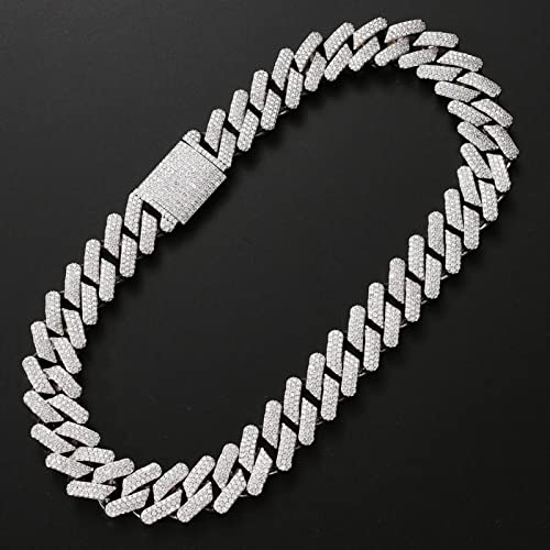 Collar cubano de lujo con micro pavé cadena helada 20mm de Miami 5