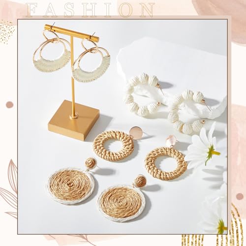 meekoo 4 Pairs Rattan Earrings for Women Beach Essentials Tassel Dangle Boho Straw Earrings(Simple) by meekoo - Image 5