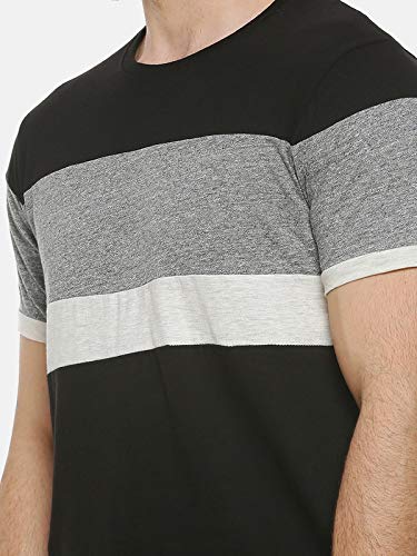Image of CAHOOT Colour Block Men Round Neck Stylish New Trends Multicolour Casual T-Shirt