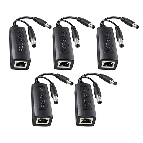 Image of 5-Pack Power Over Ethernet Adapter PoE Splitter Active 48V to 12V Compatible with POE Devices Switches IP Camera IP Phone POE5