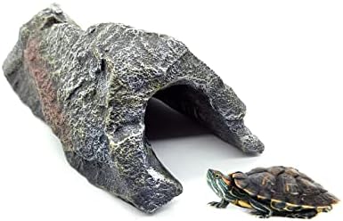 BNOSDM 爬行动物隐藏大型岩石水族馆栖息地装饰岩石玻璃容器栖息地装饰装饰蛇壁虎蜥蜴胡须龙龟青蛙蜘蛛两栖动物