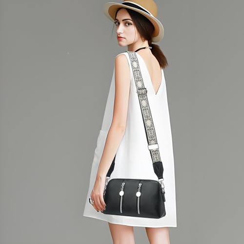 Image of Purse Strap,1.5 inch Leather End Shoulder Strap Adjustable Replacement,Retro Multi-Pattern Crossbody Bag Straps