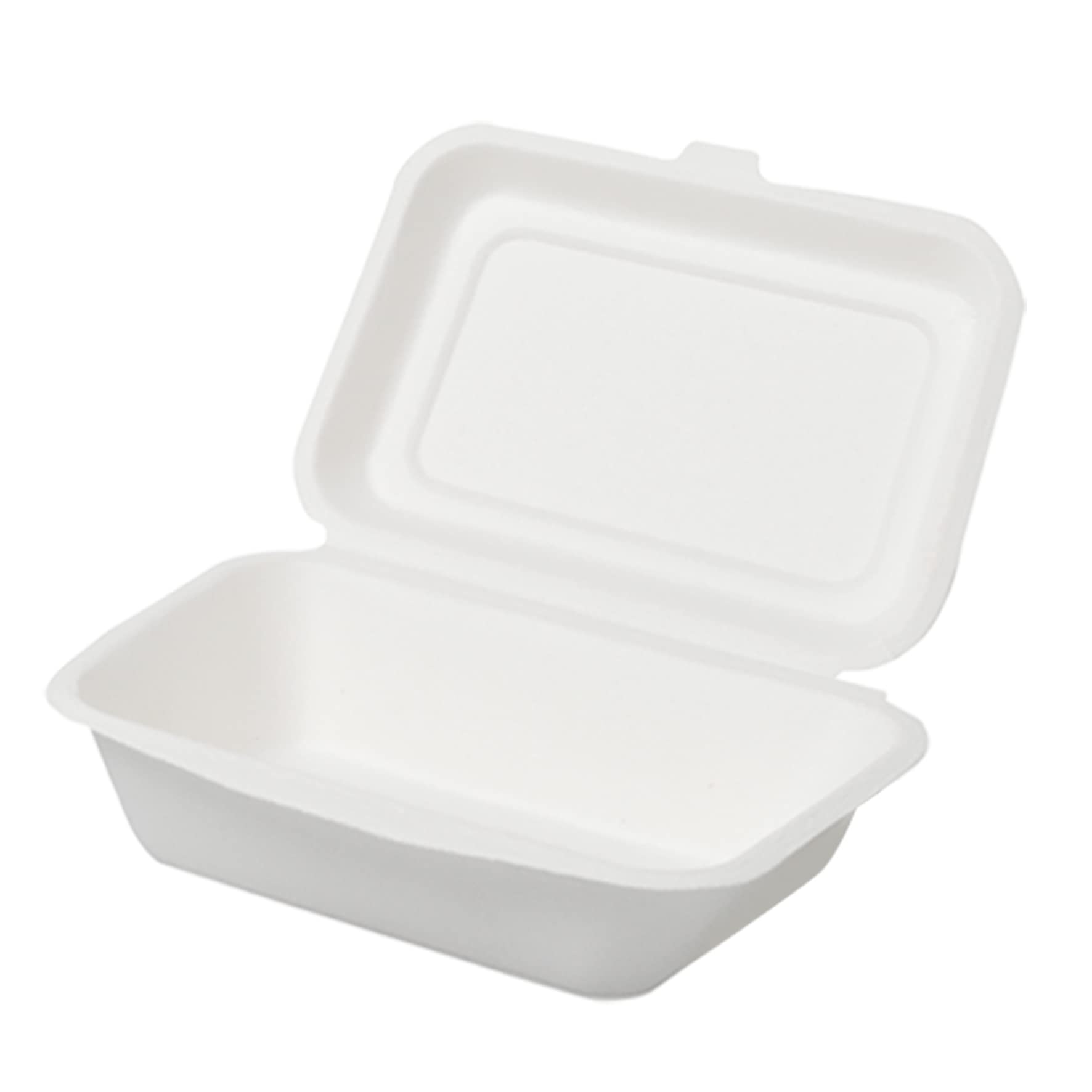 SHOBI Box per Hamburger Compostabile in Polpa di Cellulosa (200, Box Due Scomparti (24x16 cm))