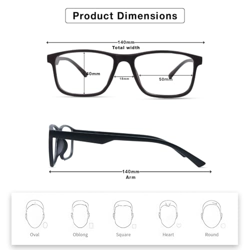 Image of UV Protection Glasses Blue Cut Blocking Harmful Rays Glasses for Men & Women Zero Power Computer Specs Eye Protection Lightweight Frame with Case & Cleaning Cloth