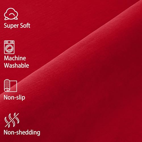 Alfombra Softlife roja antideslizante 6x9 pies suave y lavable miniatura 7