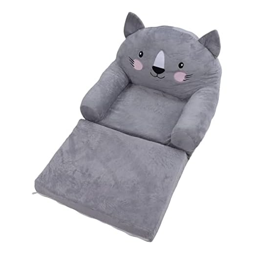 Jopwkuin Sofá para bebé, Sillón para Niños Pequeños con Estilo de Dibujos Animados, Plegable, Portátil y Versátil para Jugar (2 Capas)