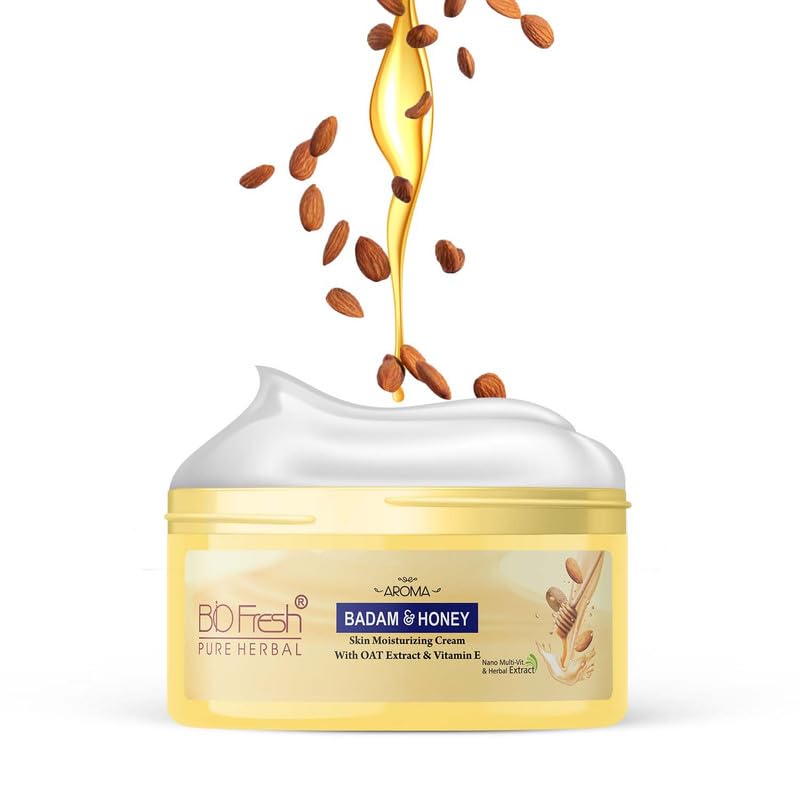 BIOFRESH HERBALS 24-Hour Moisturizing Body Cream Badam & Honey Moisturizing Cream with Lightweight & Non-Greasy Formula (400ml, Pack of 1)-picture-24