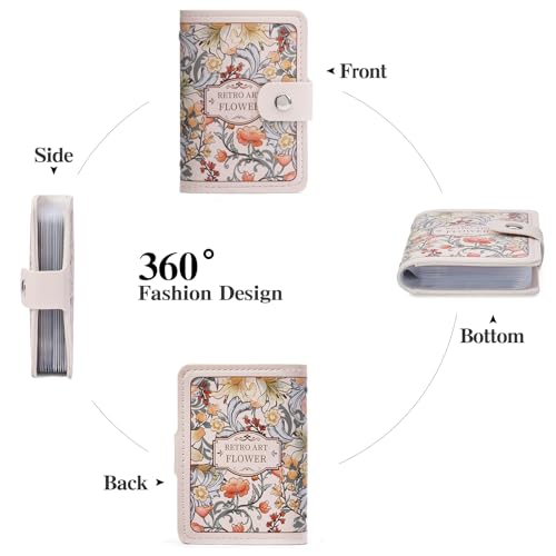 Image of RNIEGA Card Holder for Women Small Womens Wallet Vegan Leather RFID Blocking Transparent Card Case with 22 Slots