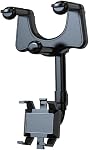360 Degree Rotating and Retractable Car Phone Holder, Multifunctional Adjustable Car Rearview Mirror Phone Holder, Universal Vehicle Mobile Phone Holder for All Mobile Phones
