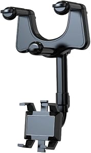 360 Degree Rotating and Retractable Car Phone Holder, Multifunctional Adjustable Car Rearview Mirror Phone Holder, Universal Vehicle Mobile Phone Holder for All Mobile Phones