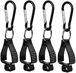 4 Pcs Glove Clips, Non Slip Glove Grabber Clip, Black Work Safety Clip Glove Keeper with Metal Belt Clip for Belt Loop Worker Construction Guard Labor Worker Gloves Helmet Glasses Mask Towel