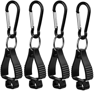 suchkawe 4 Pcs Glove Clip Clamp Grabber Holder Catcher, Guard Labor Safety Work Clamp, Towels Glasses Helmets Hanger Glove Keeper for Belt, Black