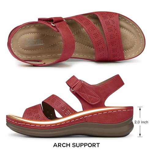 Image of SHIBEVER Women's Wedge Sandals Comfortable: Summer Dressy Walking Platform