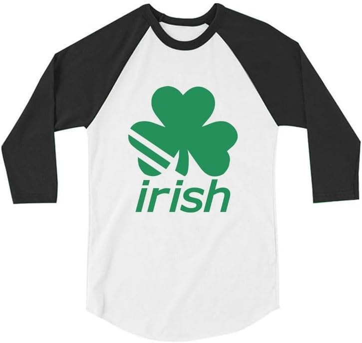 Tstars St Patricks Day Raglan Shirt Irish Shamrock Clover Toddler Kids Baseball T-Shirt