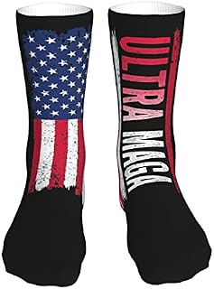 456 Walking Socks Ultra Maga Men’S Socks Breathable Work Socks Classic Running Socks For Outdoor Walking Everyday,40Cm