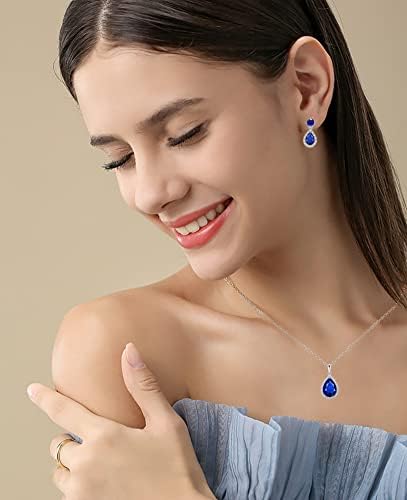 VONSSY Drop Dangle Earrings | Gemstones Waterdrop Teardrop White Gold Plated Crystal Hanging Cubic Zirconia Hypoallergenic Dangly Earrings | Stylish Silver Jewelry Gift for Mother Wife Her