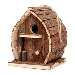 CKB LTD Caja de anidación de pájaros, Caja de Made...: Casita para pájaros de madera - Atrae pájaros silvestres a tu jardín con esta caseta para pájaros hecha de madera cortezada que se ve muy bien en un entorno natural o moderno. El agujero de 30 mm y el tamaño de la caja son adecuados para una variedad...