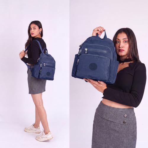 Image of TS WITH TECHSUN Stylish Lightweight Water Resistant Backpack for Women Girls | Anti-Theft Adjustable Shoulder Strap Bag | Multipocket Daypack for Travel, Shopping, Office, Work