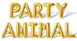 Letter Balloons - PARTY ANIMAL 16' Inch Alphabet Letters Foil Mylar Balloon Kids Birthday Party Balloon Banner (Gold)