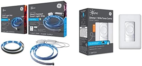 GE CYNC Smart LED Light Strip + Wireless Dimmer Light Switch Bundle, (1) 80in Strip (1) 40in Strip Extension (1) Wireless Dimmer Switch, Compatible with Alexa and Google Home (3 Pack)