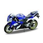 Welly Die Cast Motorcycle Blue Yamaha 2008 YZF-R1, 1:18 Scale