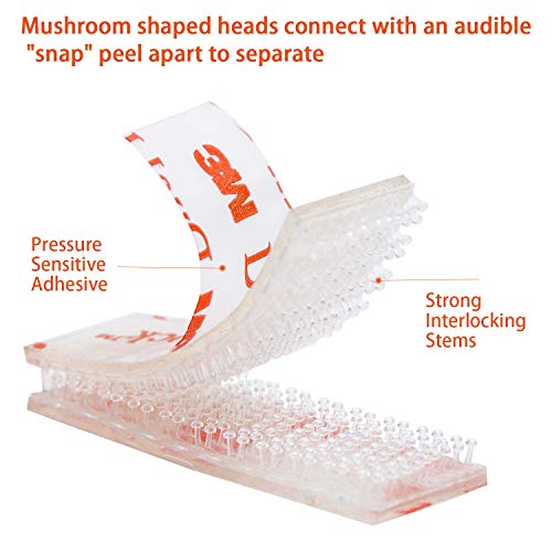 HSTECH EZ Pass/IPass/IZoom Toll Tag Mounting Kit - 8 Pcs (4 Sets) Reclosable Fastener Dual Lock Tape Strips