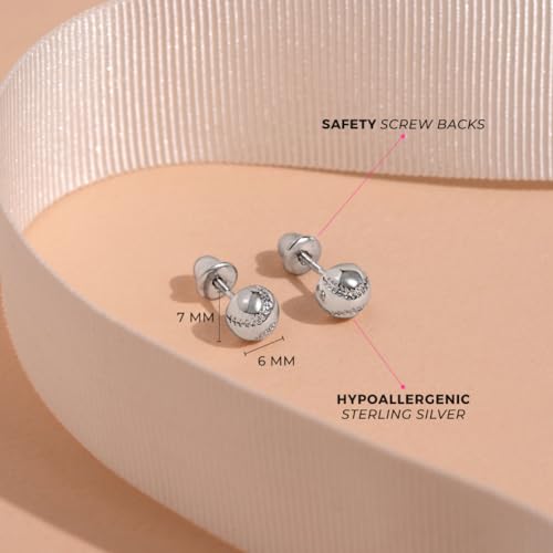 925 Sterling Silver Polished Baseball Safety Screw Back Earrings For Little Girls and Preteens - Fun Baseball Sports Themed Earrings For A Little Girl - Sports Accessories For Kids4