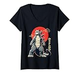 Photo Gallery donna catzilla vintage arte giapponese kaiju cat parodia catzilla maglietta con collo a v Photo Gallery donna catzilla vintage arte giapponese kaiju cat parodia catzilla maglietta con collo a v